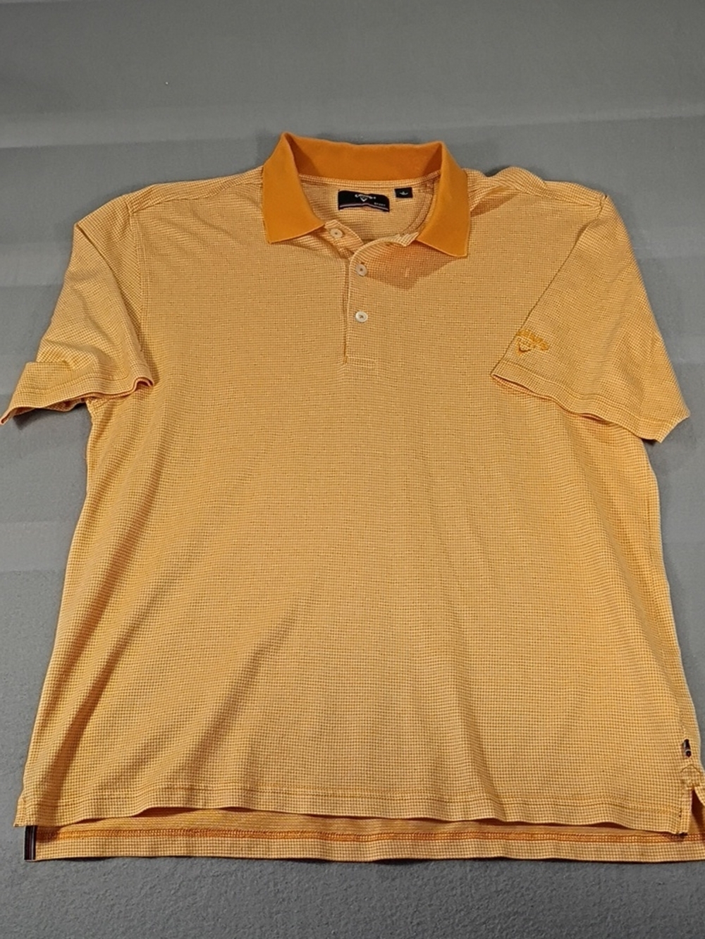 EUC Callaway Orange Jacquard Short Sleeve Polo Size Large Golf Cotton Summer
